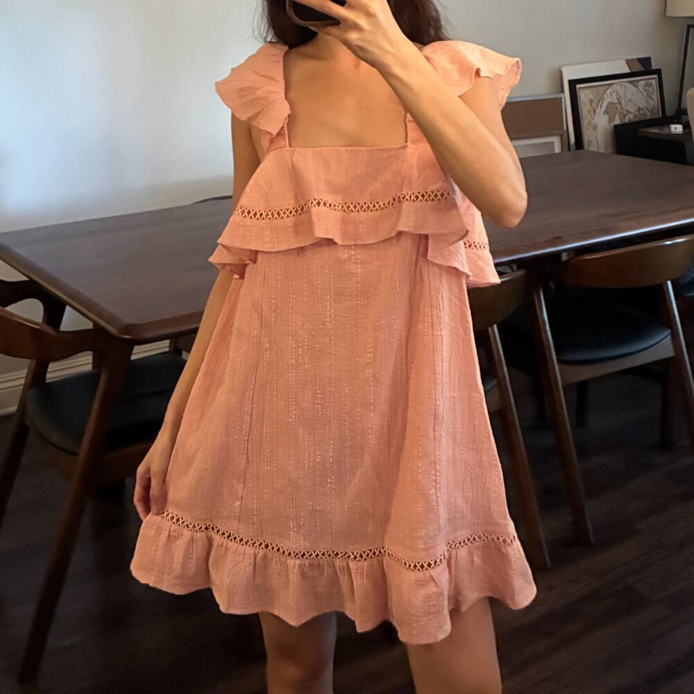 J.O.A pink ruffle dress